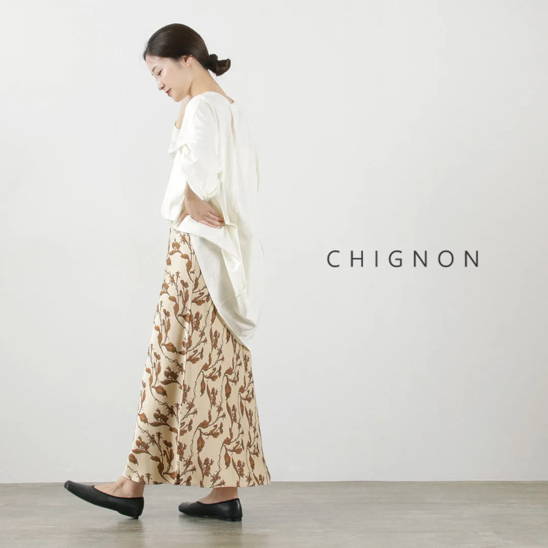 【50％OFF】CHIGNON（シニヨン） Vintage柄バイアスマーメイドスカート / レディース ロング丈 ウエストゴム 総ゴム bias mermaid Skirt vintage Print【セール】