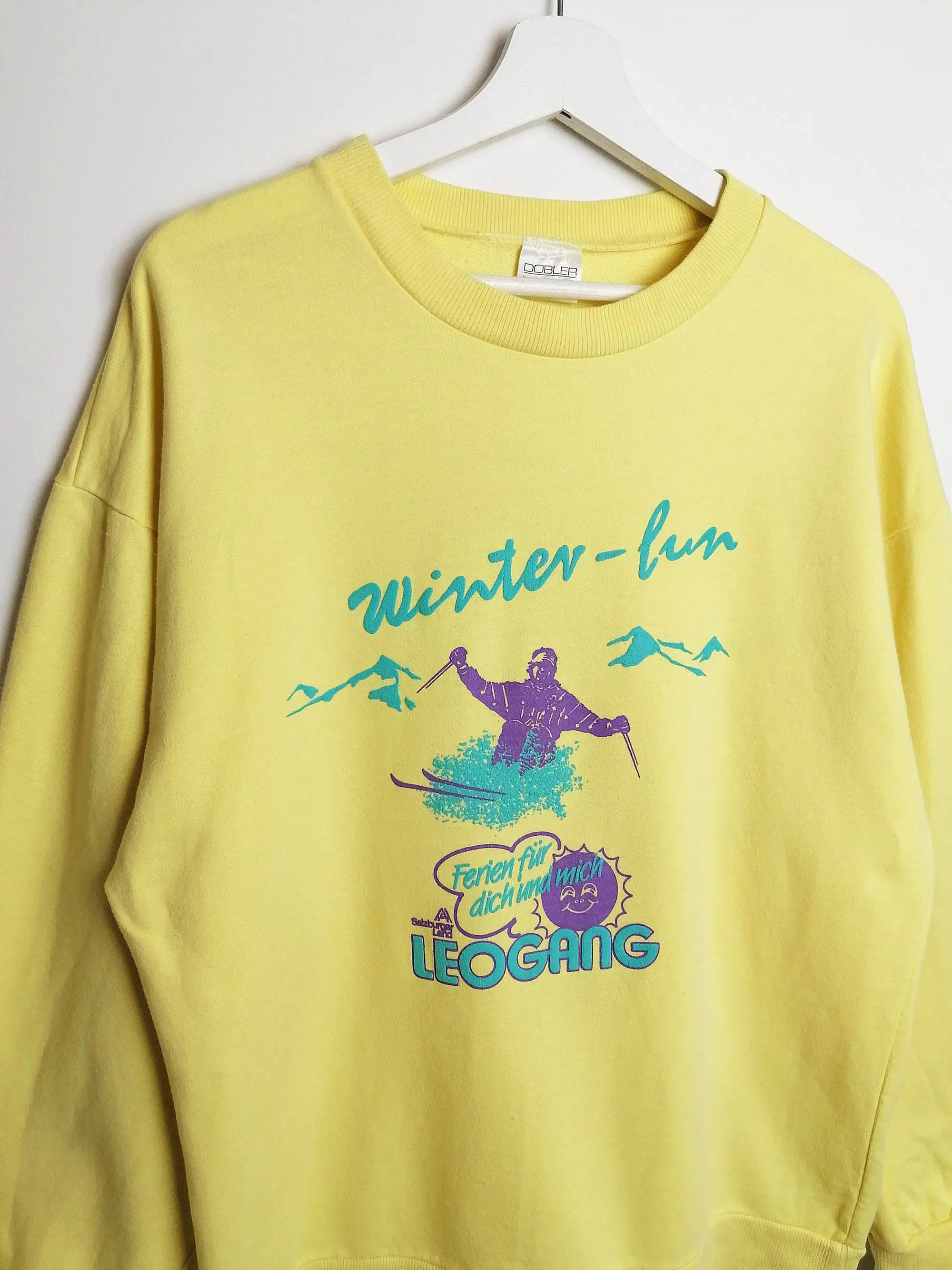 90's DOBLER Sweatshirt Ski Puff Print - size M-L