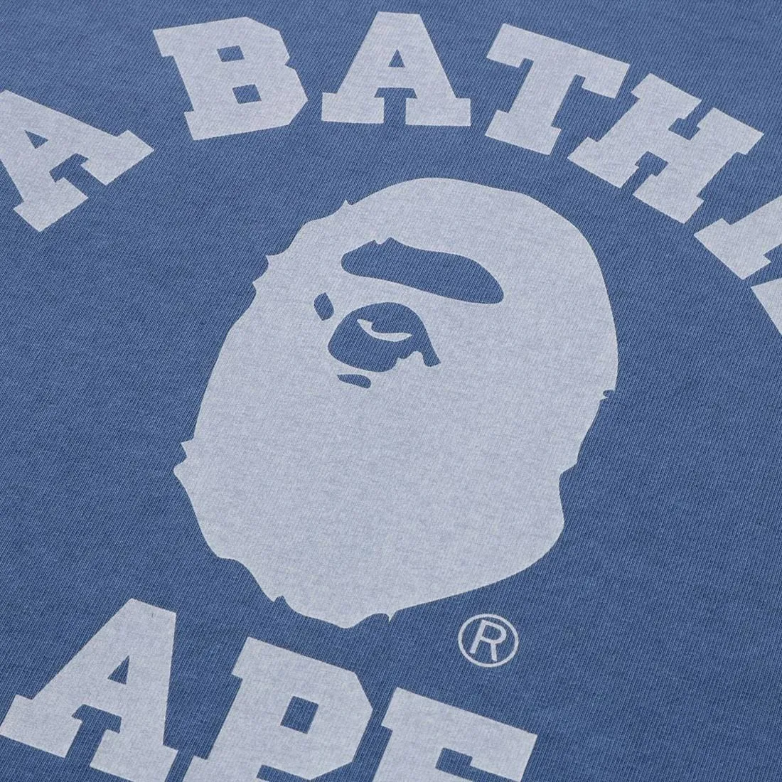 A Bathing Ape Men Pigment Dyed College Relaxed Fit Tee (navy)