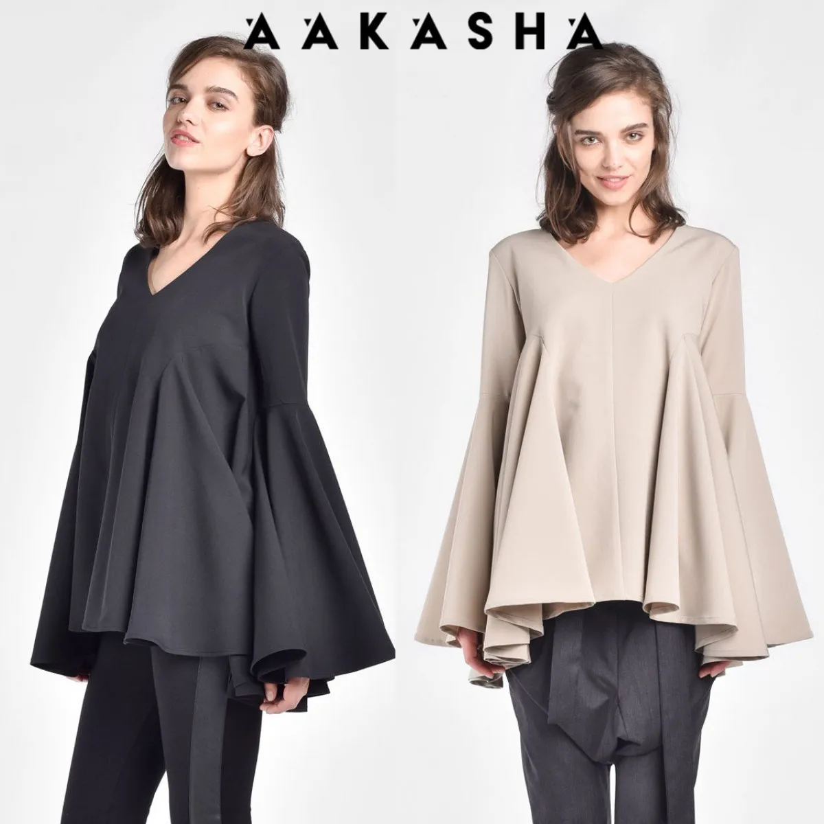 Aakasha  |Long Sleeves Plain Handmade Elegant Style Shirts & Blouses