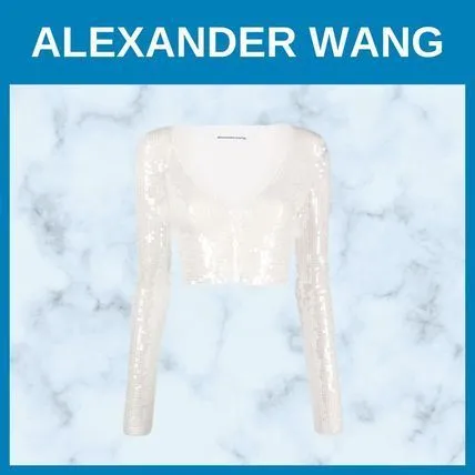 Alexander Wang  |Casual Style Nylon Long Sleeves Plain Party Style Cardigans