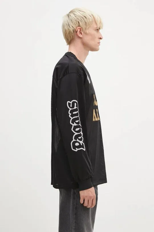 Aries longsleeve shirt Cult Leader Airtex Longsleeve Tee men’s black color with a print AR4002002