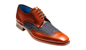 Barker Jackson two-tone Derby - Cedar Calf / Blue Tweed