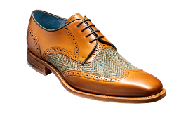 Barker Jackson two-tone Derby - Cedar Calf / Green Tweed