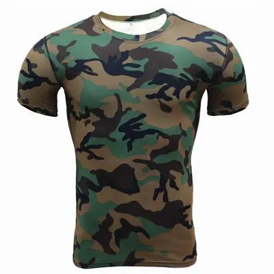 Base Layer Camouflage Crossfit Fitness Quick Dry Tight T-Shirts Tops & Tees