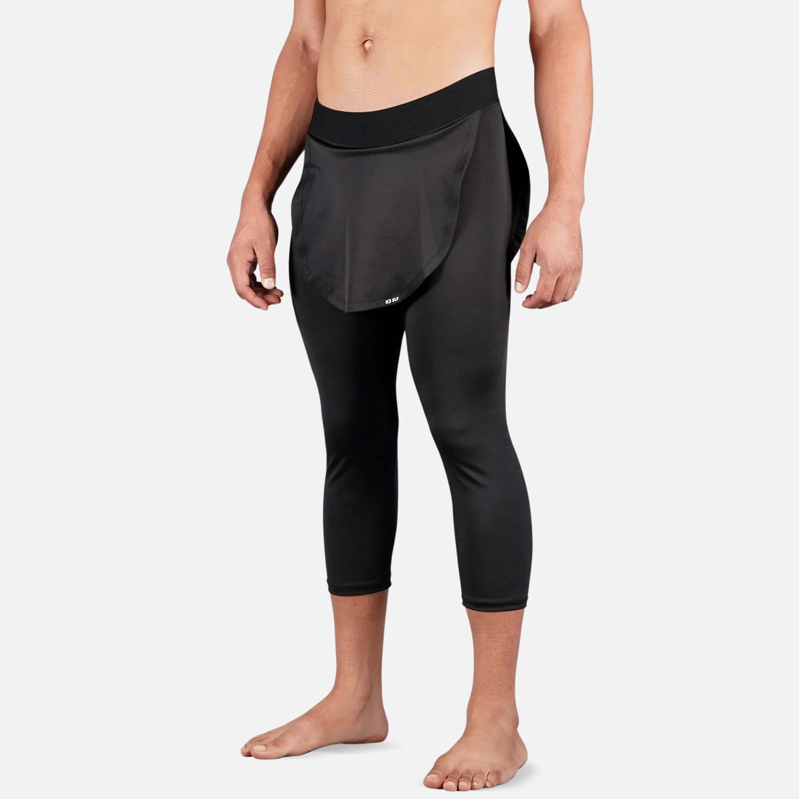 Basic Black 3/4 Tarzan Tights for men