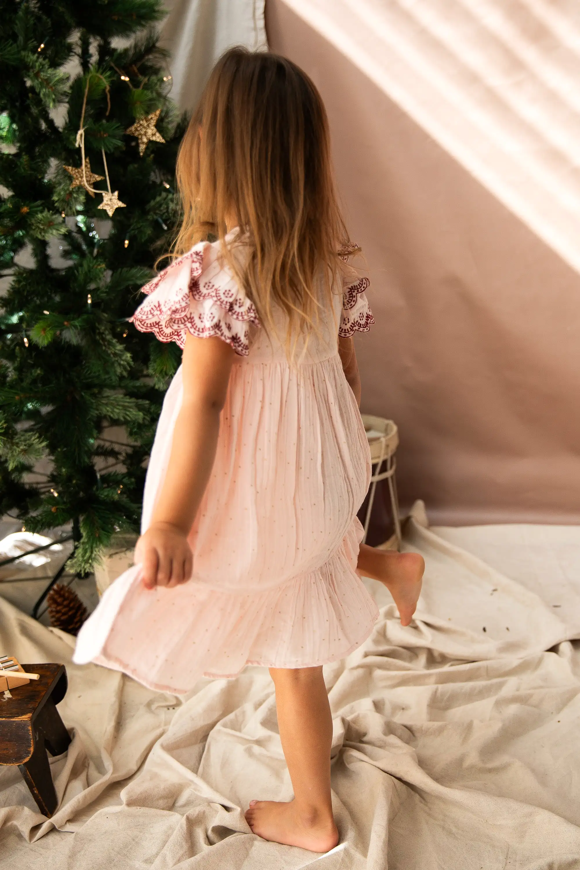 Bella & Lace Christmas Bell Dress - Peppermint Pink