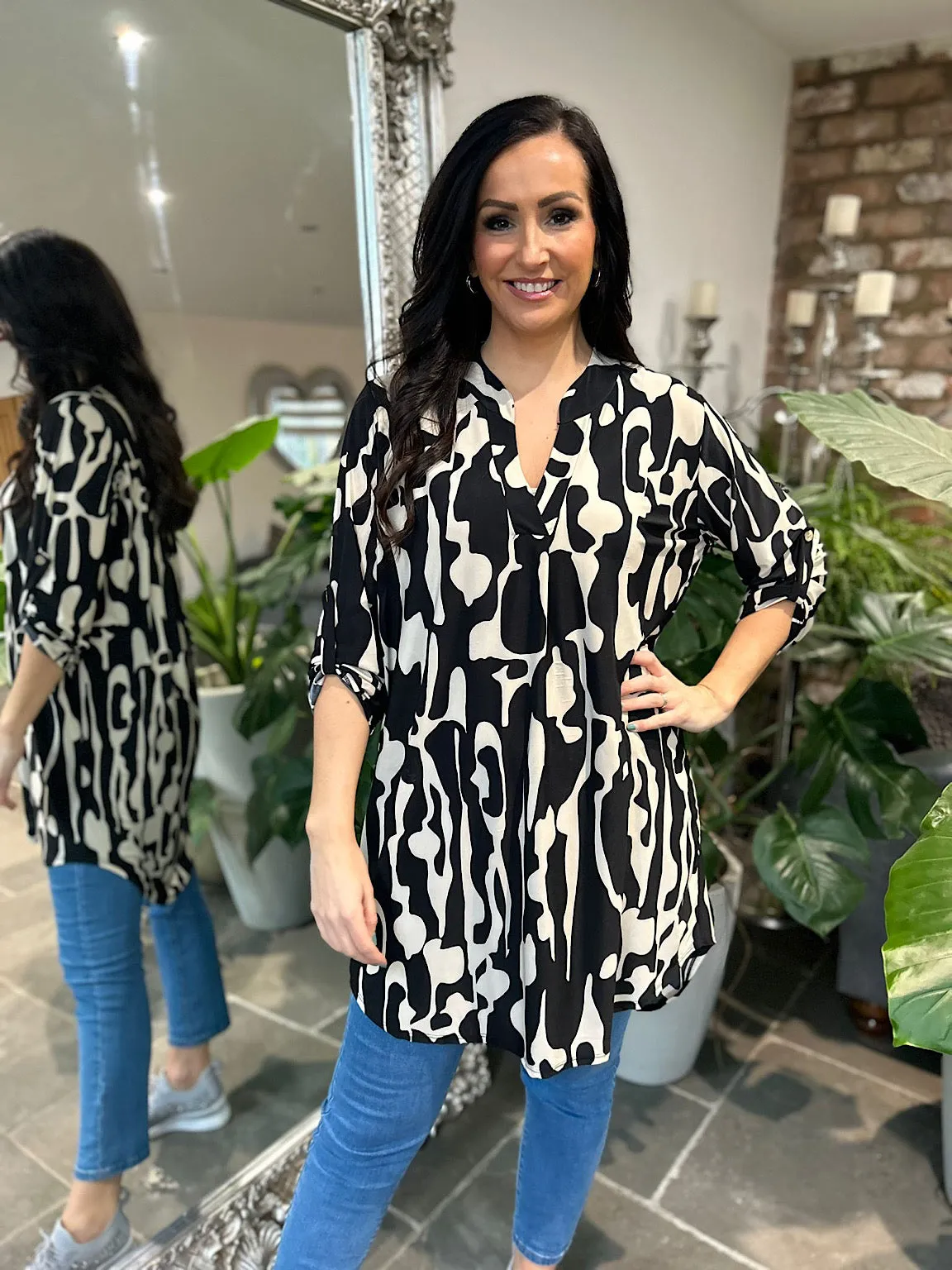 Black Patterned Tunic Gloria