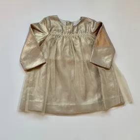 Bonpoint Gold Tulle Dress With Daisy Trim: 2 Years