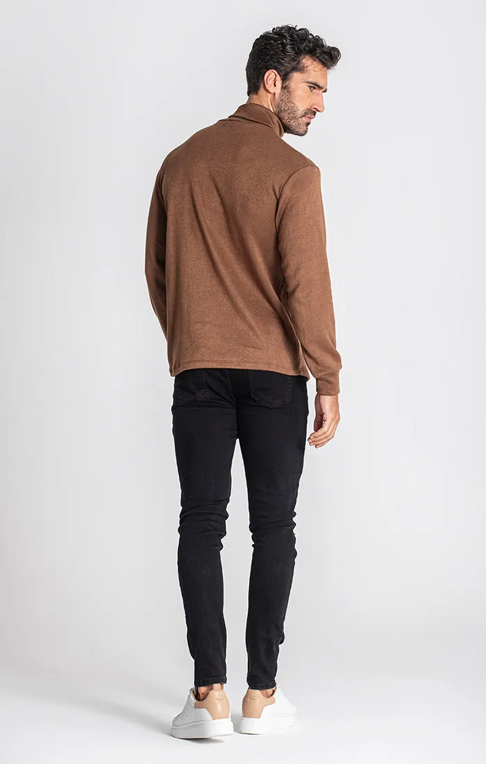 Brown Smooth Turtleneck