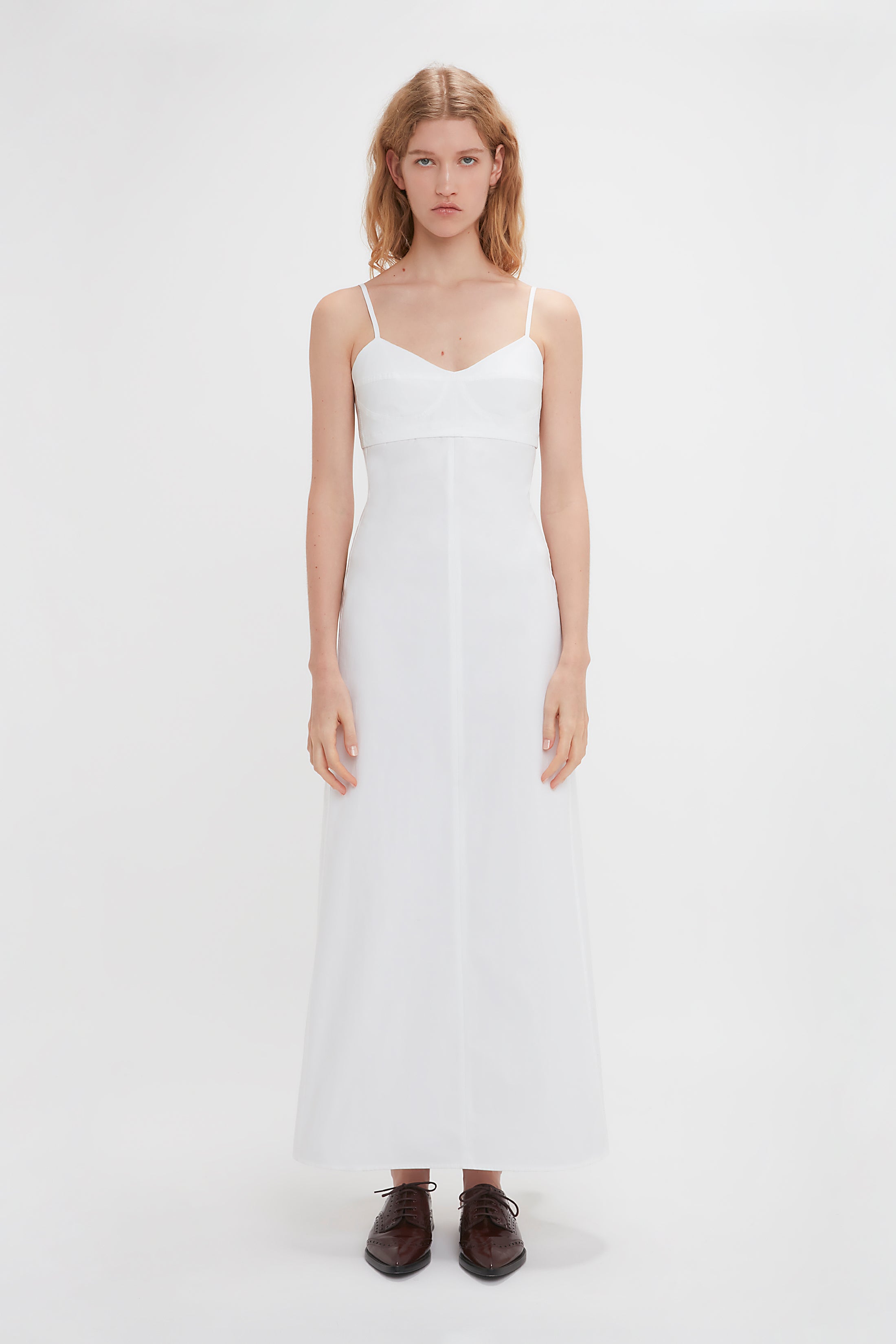 Cami Fit And Flare Midi In White