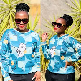 Cartoon Print Longsleeve Sweater Top