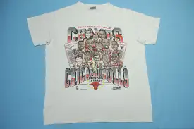 Chicago Bulls Vintage 1991 Champions Jordan Pippen Phil Jackson Salem USA T-Shirt