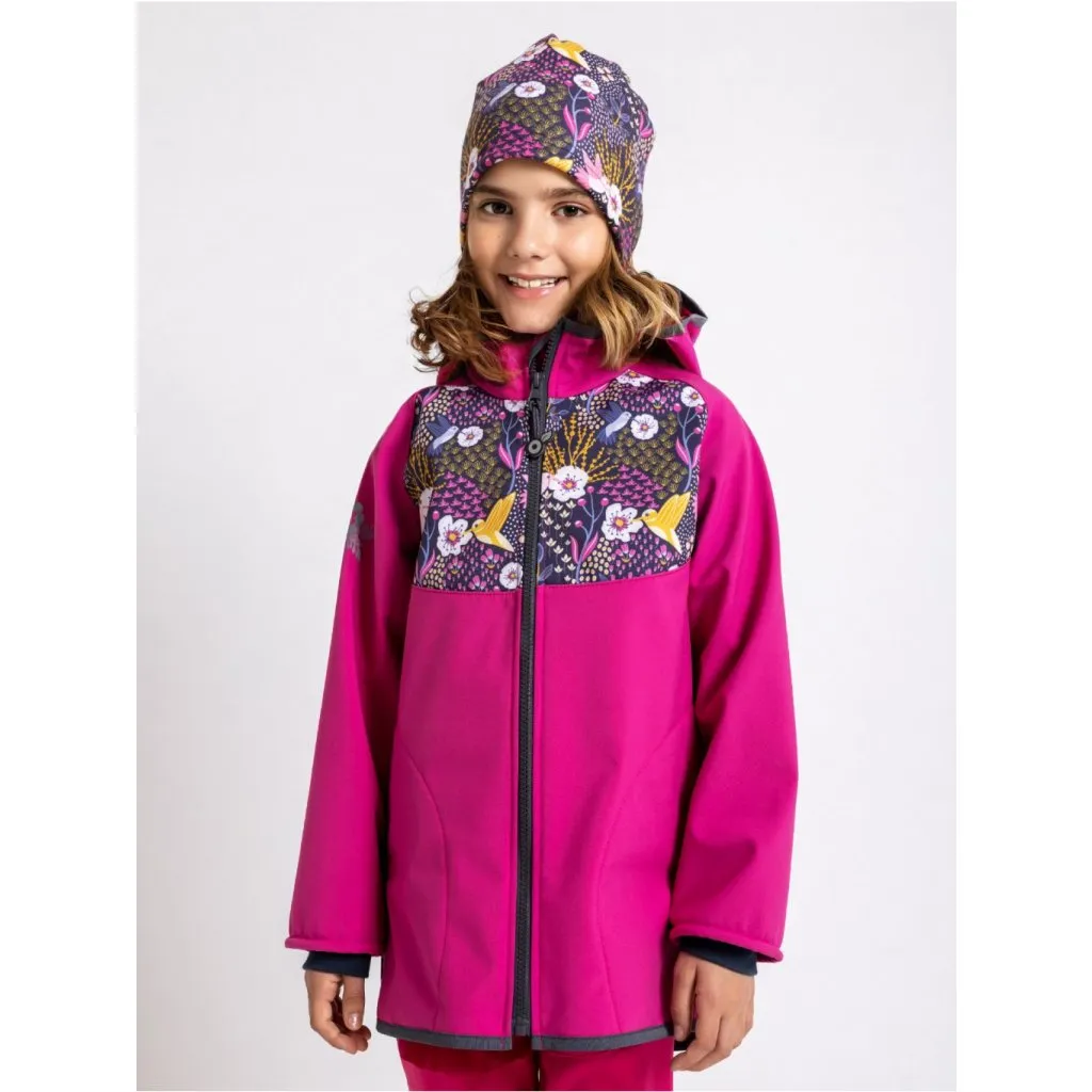 children's softshell jacket with fleece Unuo Basic Hummingbird fuchsia