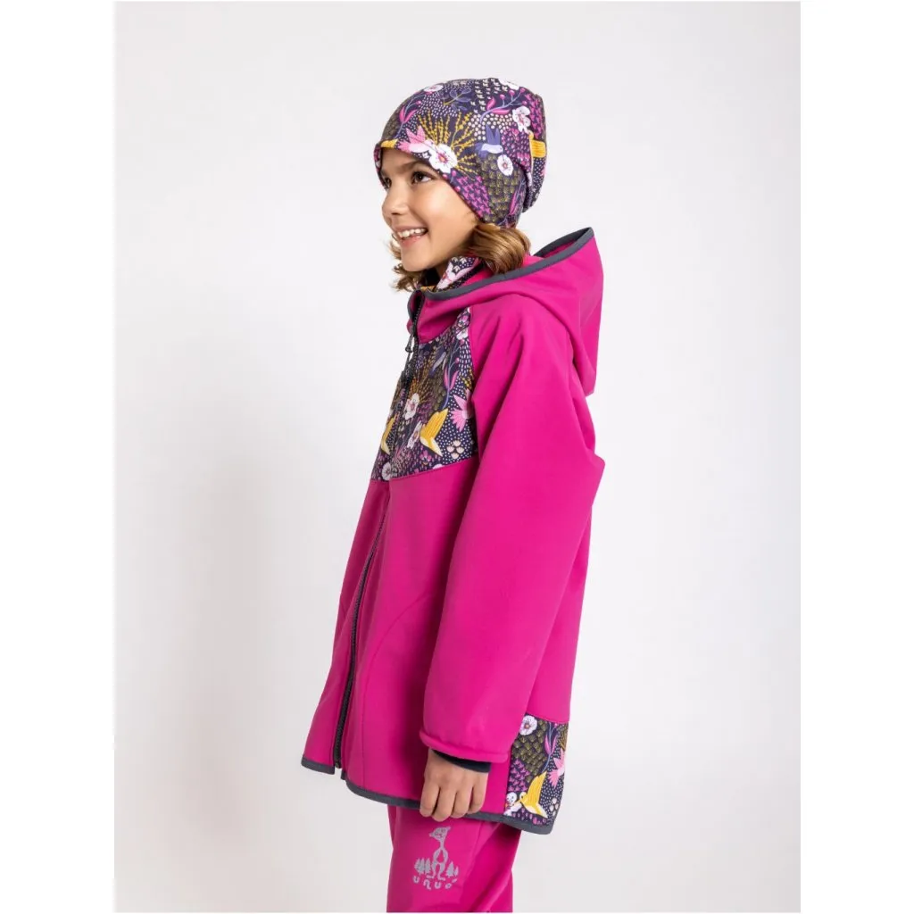 children's softshell jacket with fleece Unuo Basic Hummingbird fuchsia