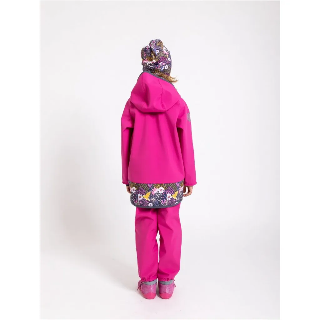 children's softshell jacket with fleece Unuo Basic Hummingbird fuchsia