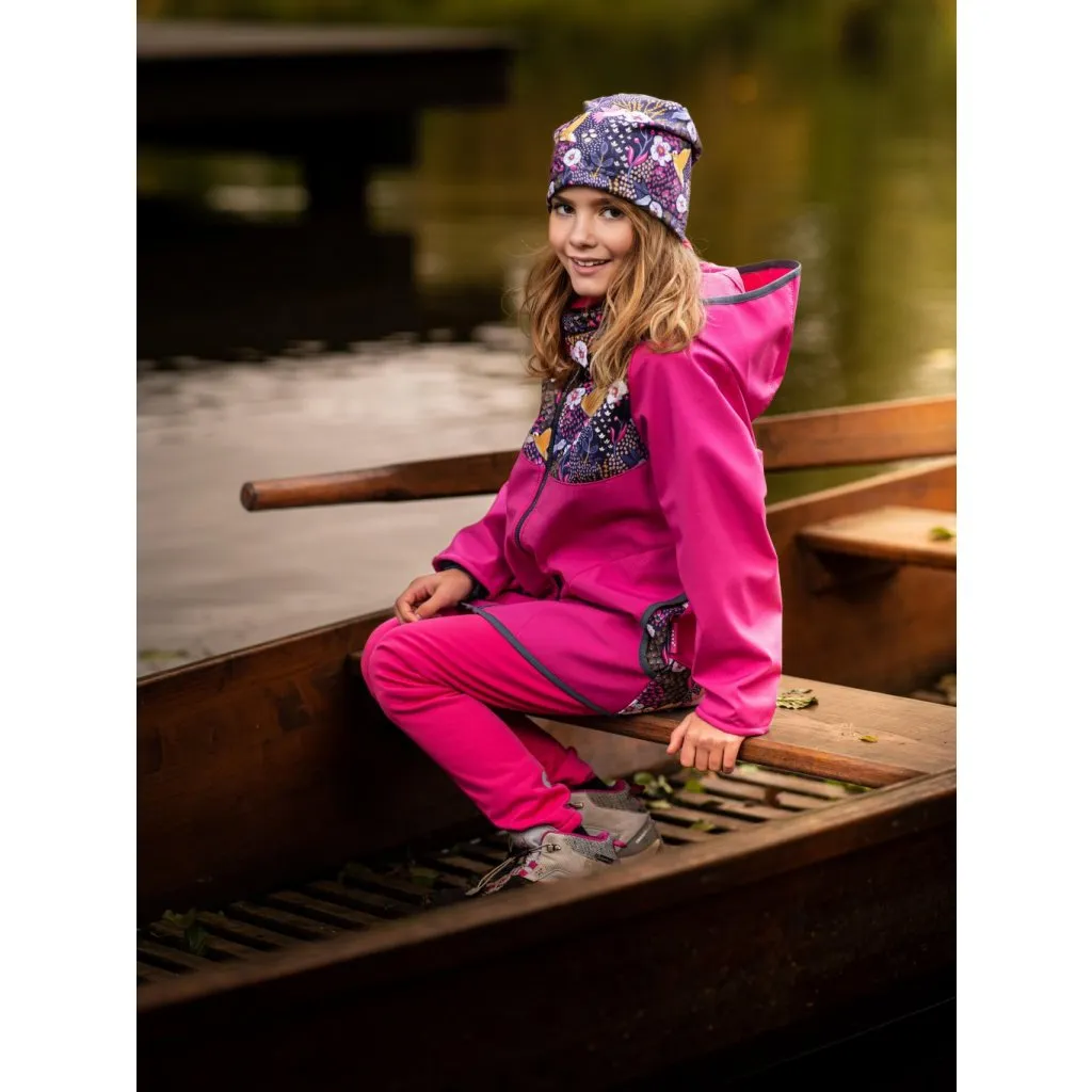 children's softshell jacket with fleece Unuo Basic Hummingbird fuchsia