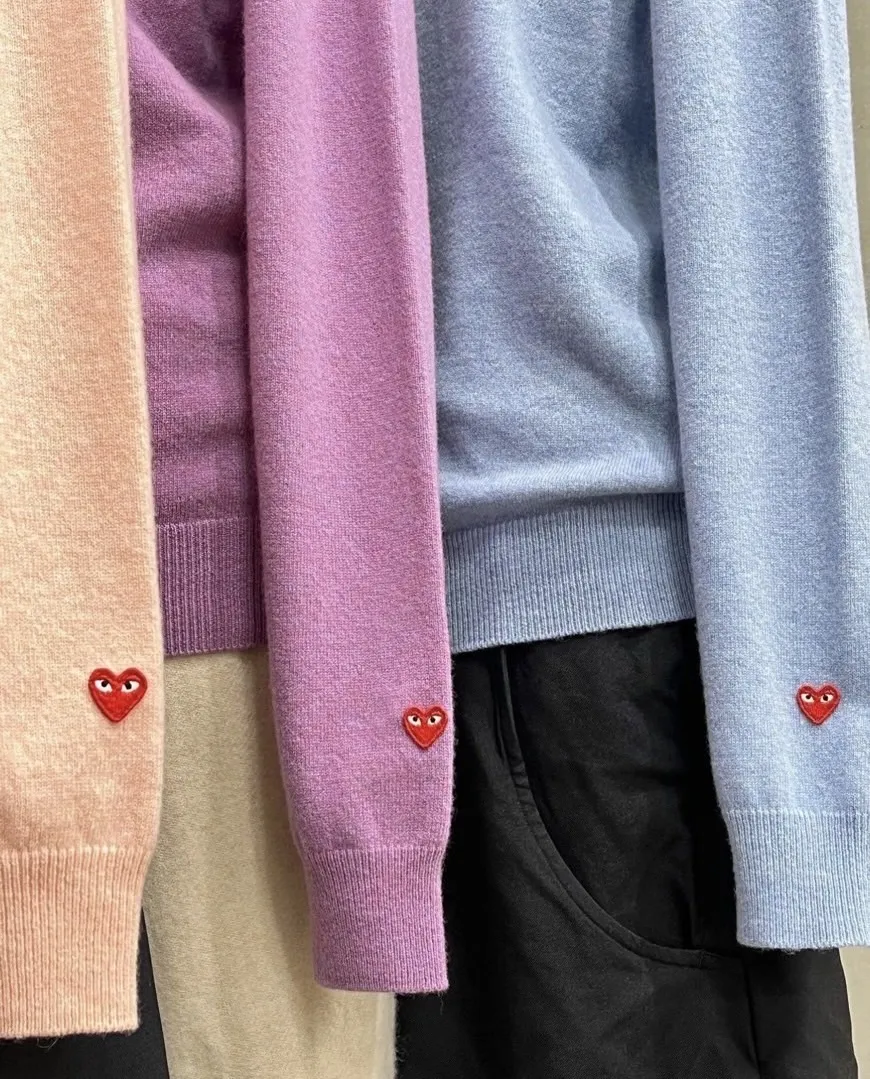 COMME des GARCONS  |Wool Street Style Long Sleeves Logo Cardigans