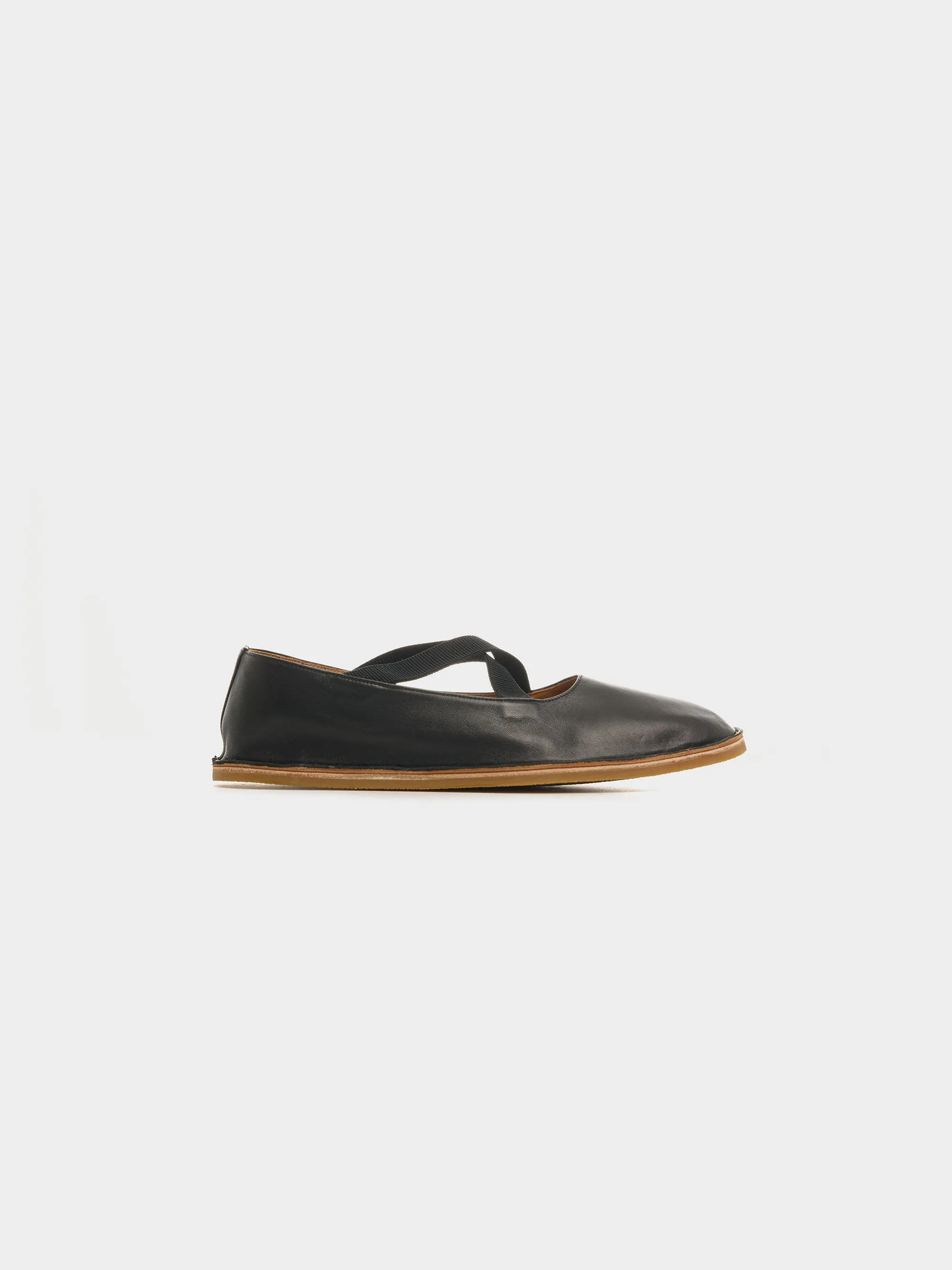 Cross Strap Ballet Loafer, Black