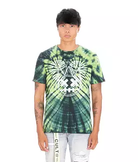 Cult Green Tie Dye Irridescent Short Sleeve Tee