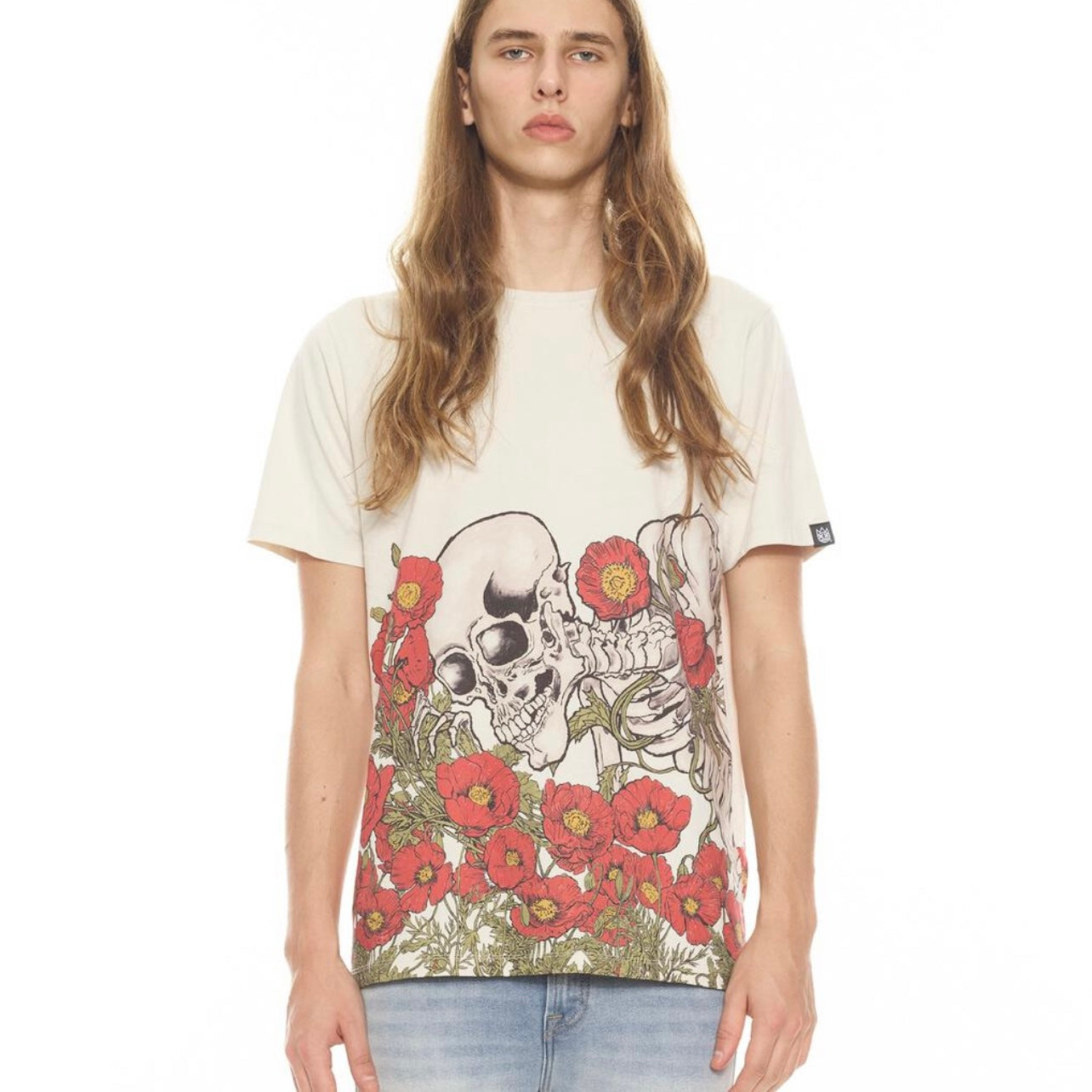 Cult Poppy Short Sleeve Tee (Cream)