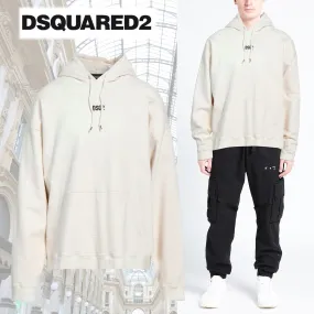 D SQUARED2  |Crew Neck Long Sleeves Plain Cotton Logo Luxury Sweatshirts