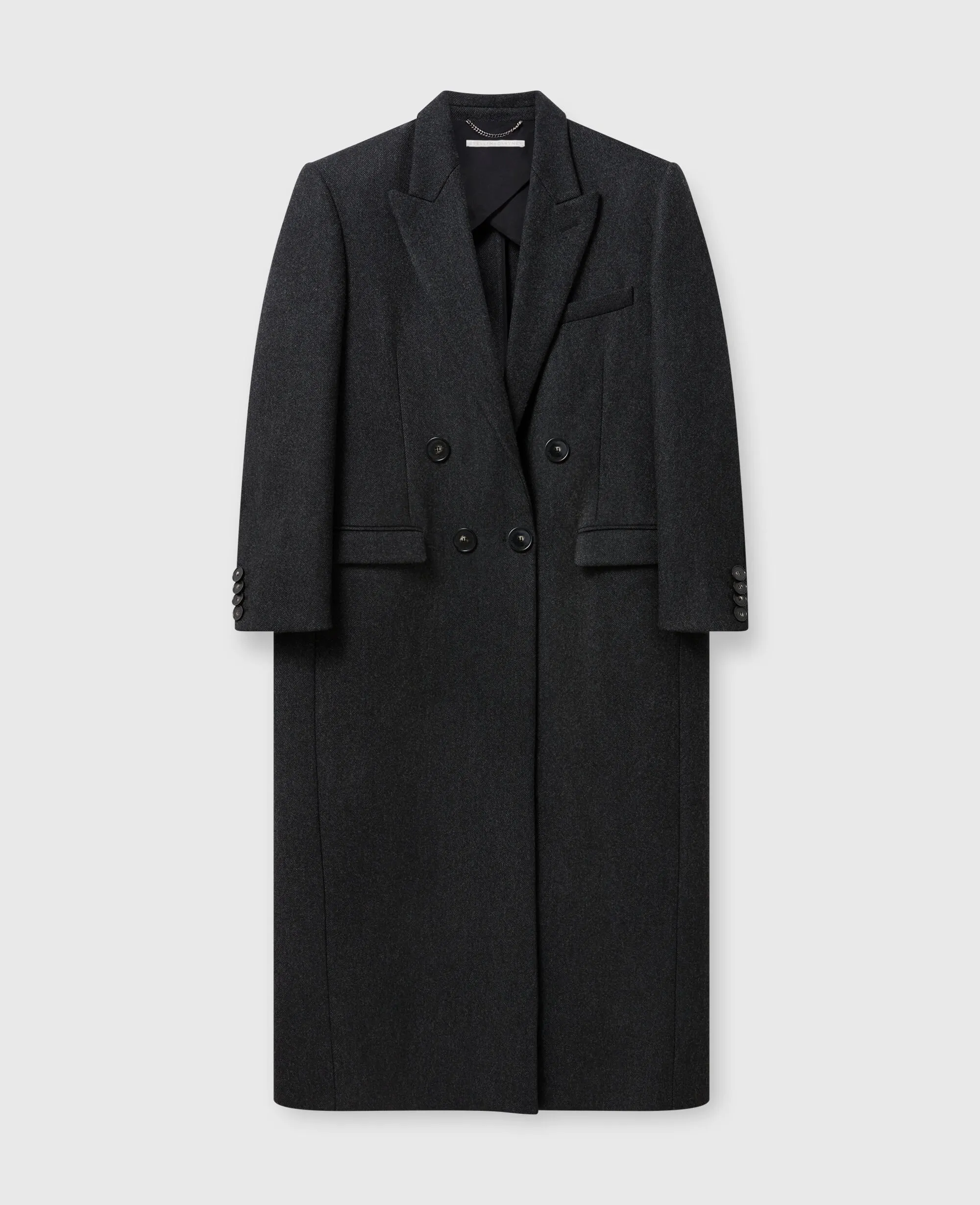 Double-Breasted Long Wool Coat