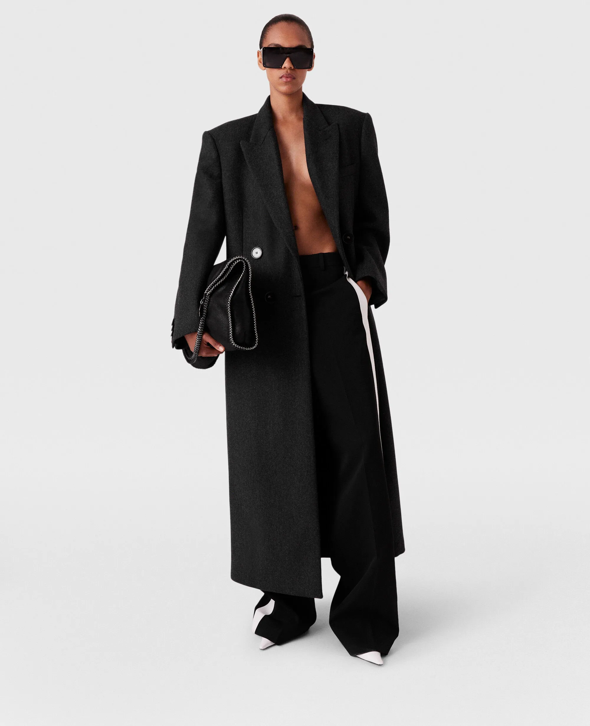 Double-Breasted Long Wool Coat