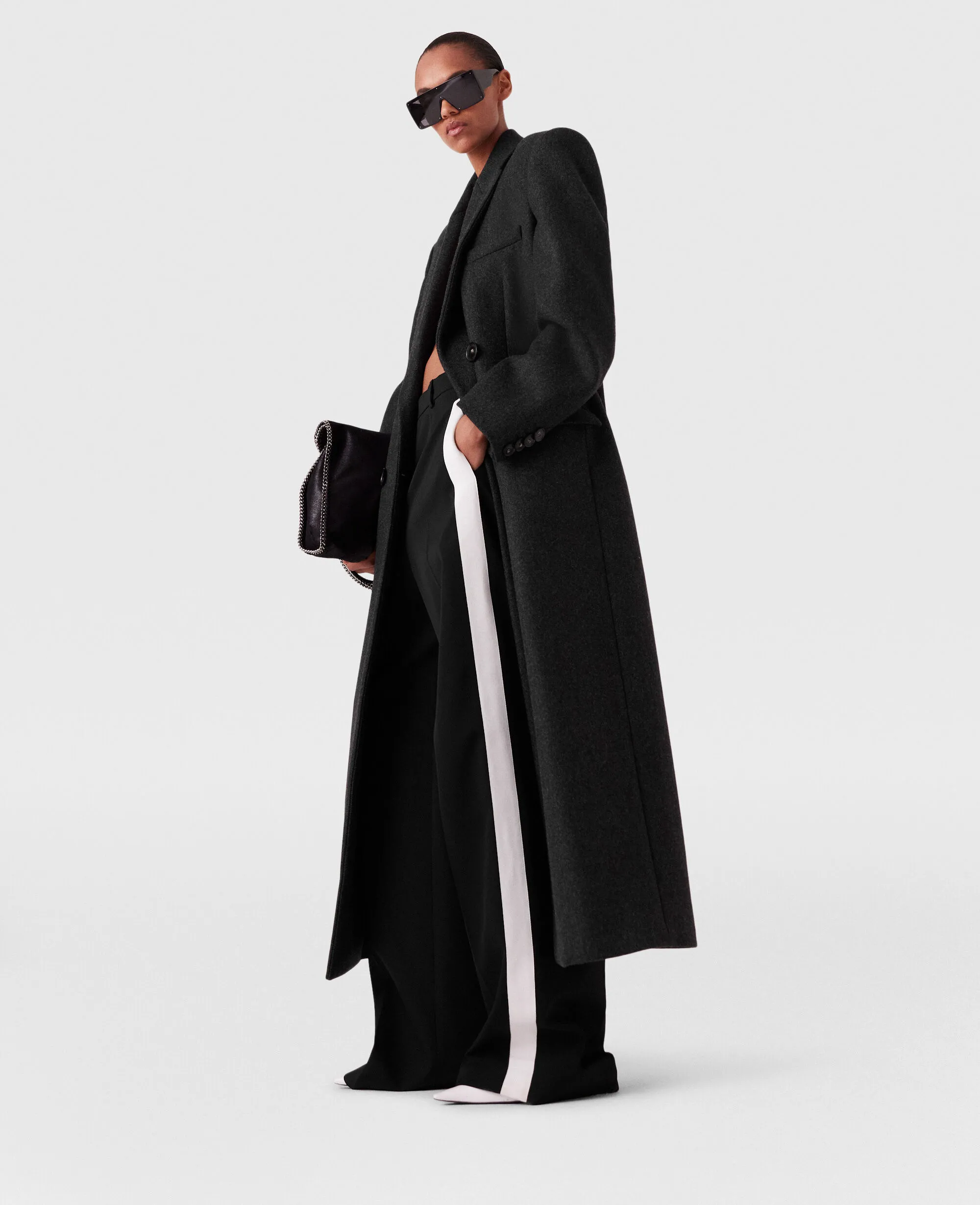 Double-Breasted Long Wool Coat