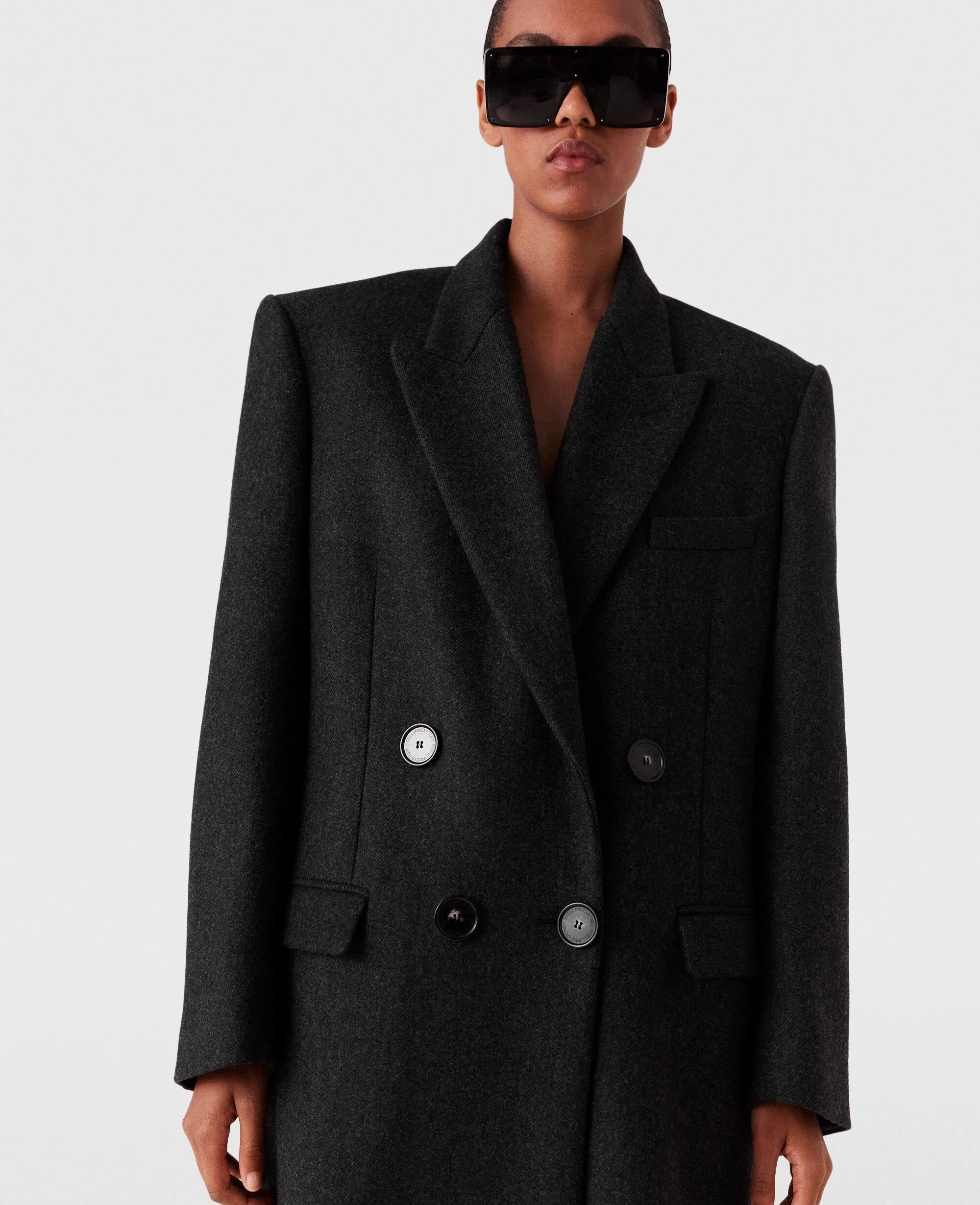 Double-Breasted Long Wool Coat