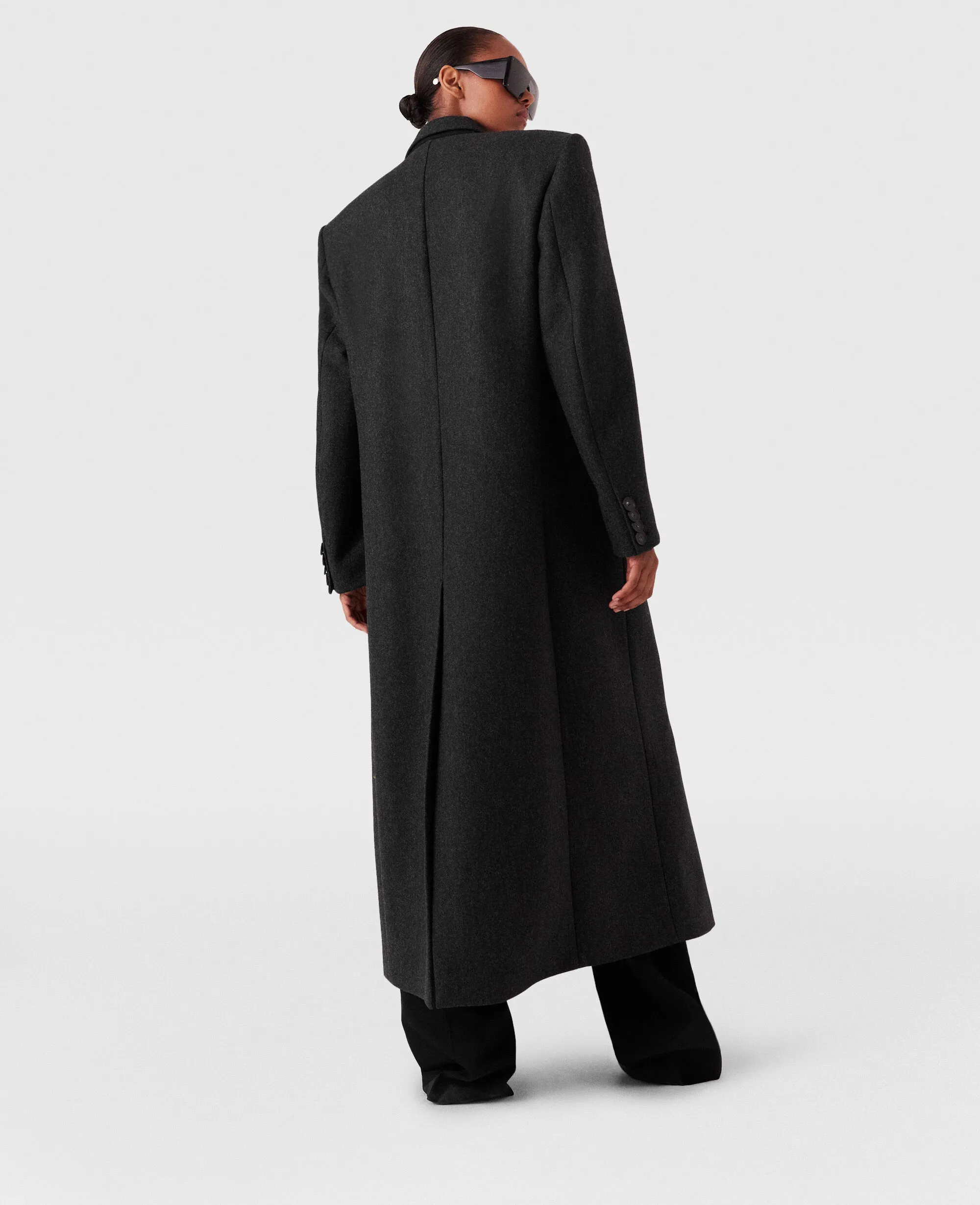 Double-Breasted Long Wool Coat