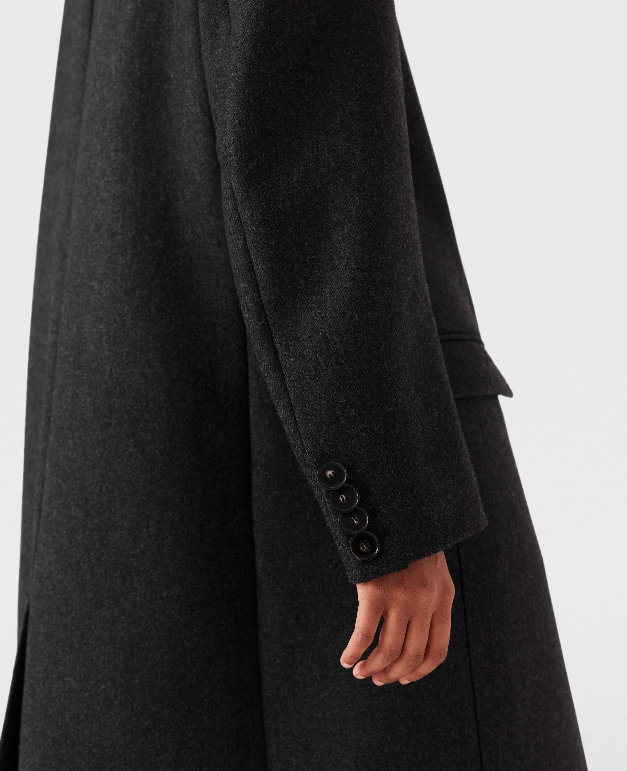 Double-Breasted Long Wool Coat