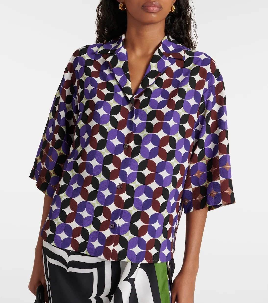 Dries Van Noten  |Dots Blended Fabrics Short Sleeves Party Style Tribal