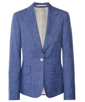 Eddy & Ivy Blue Wool-Silk-Linen Blazer | Jules B