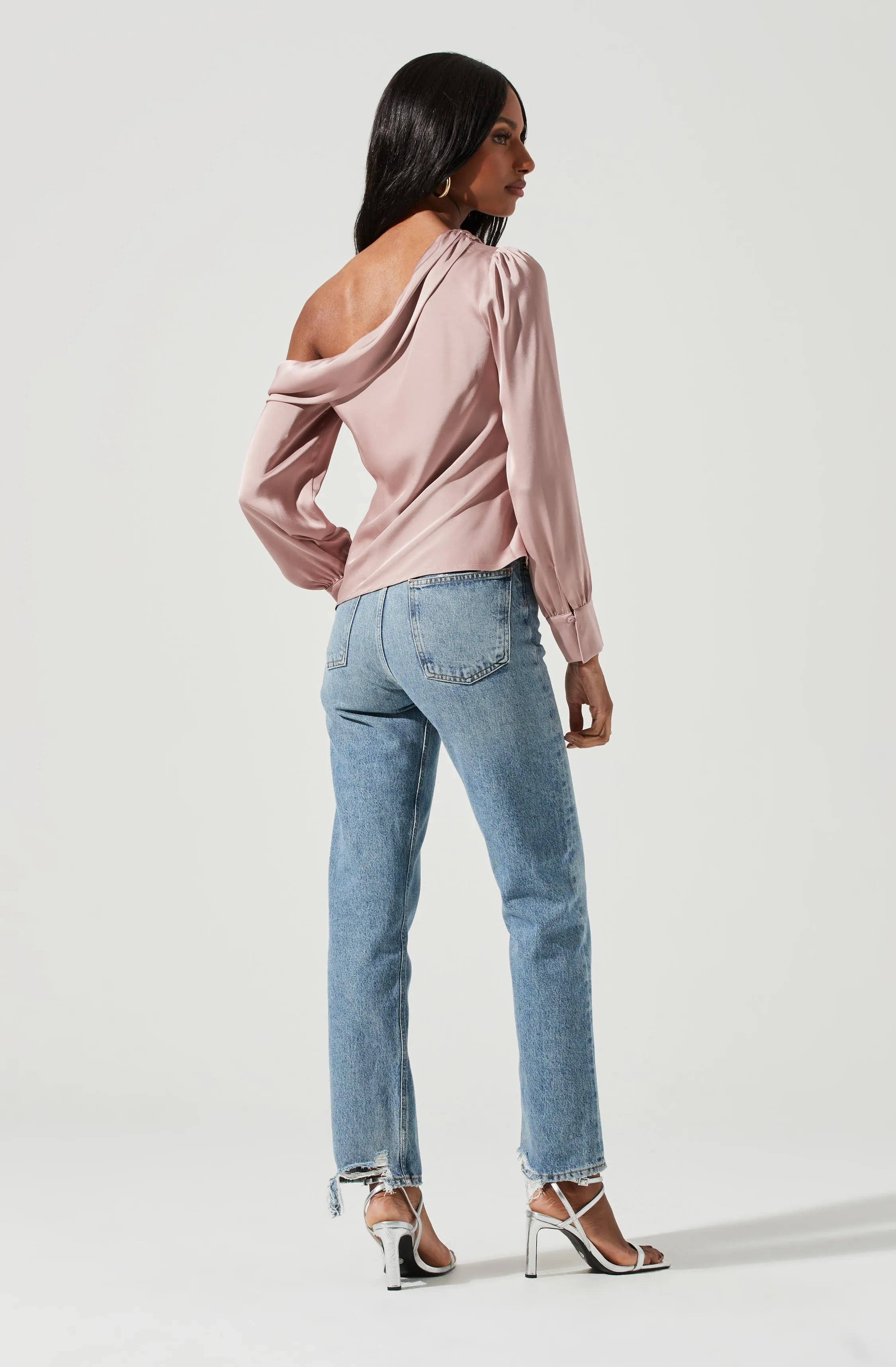 Ellen Draped Off Shoulder Long Sleeve Top