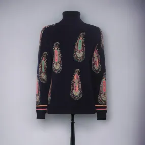 ETRO  |Paisley Casual Style Wool Long Sleeves High-Neck