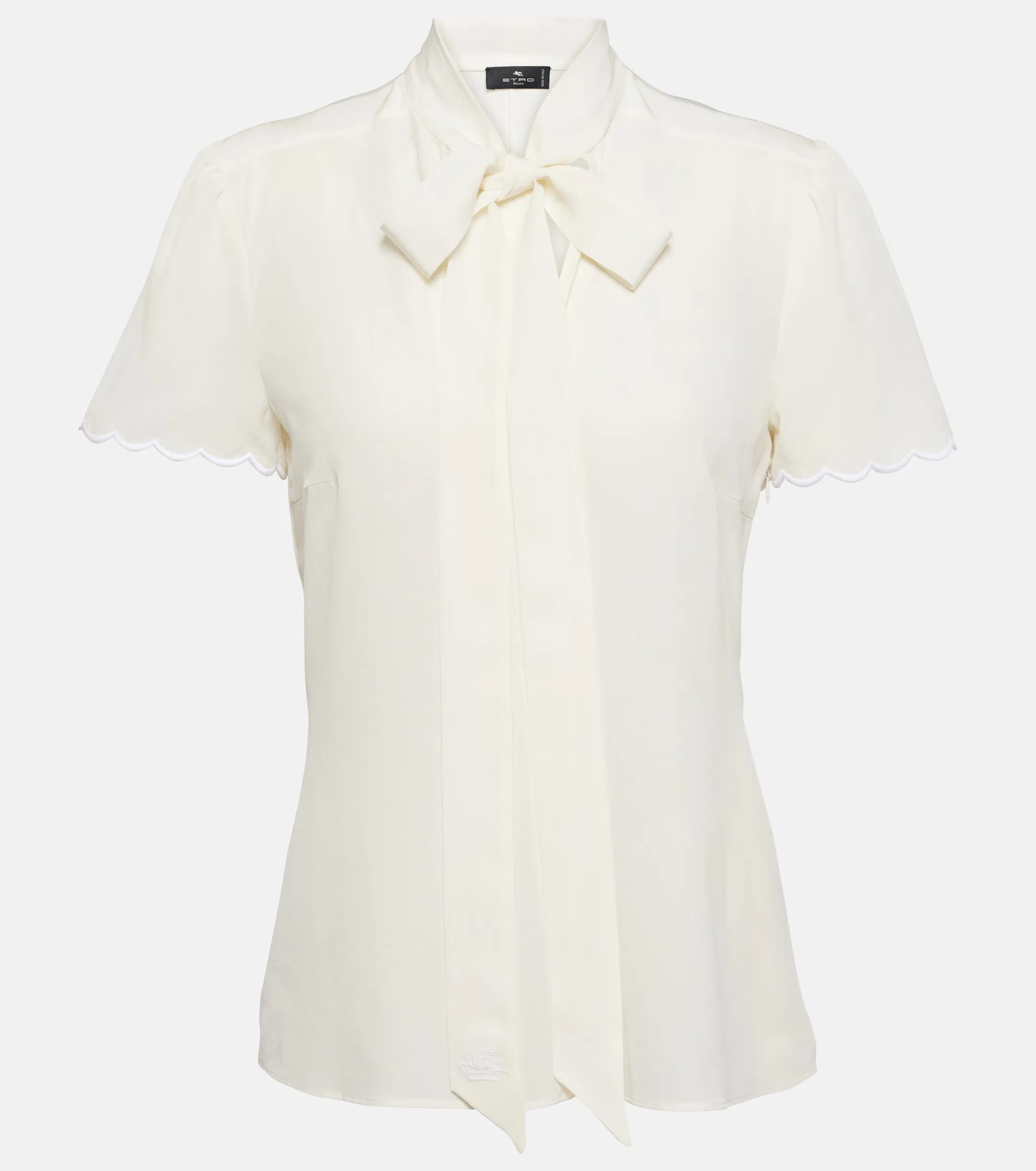 ETRO  |Silk Plain Short Sleeves Party Style Office Style