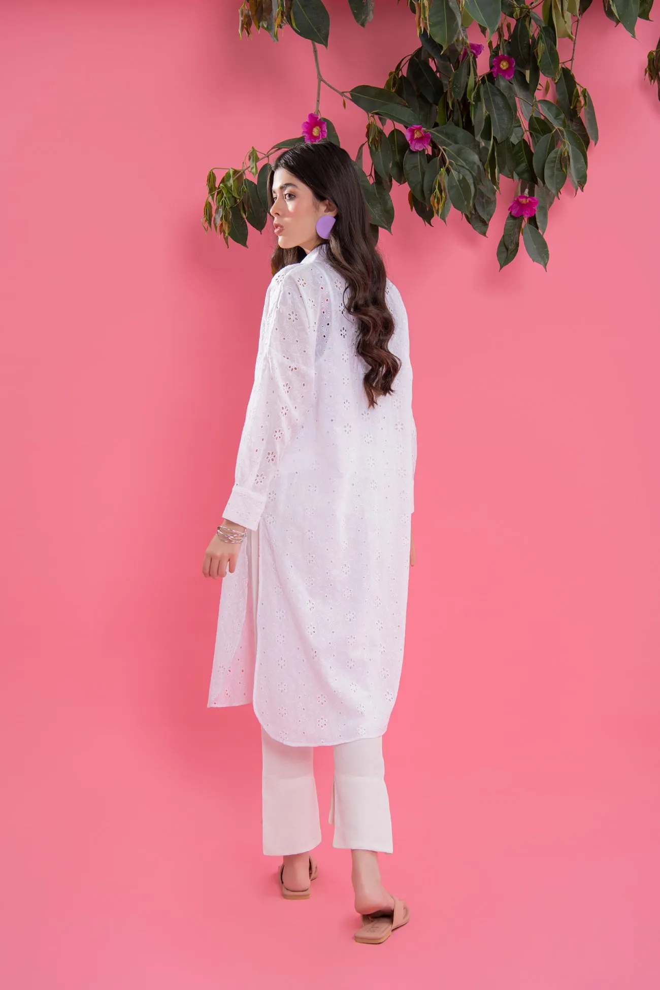 EVERYDAY WHITE CHIKAN KARI TUNIC