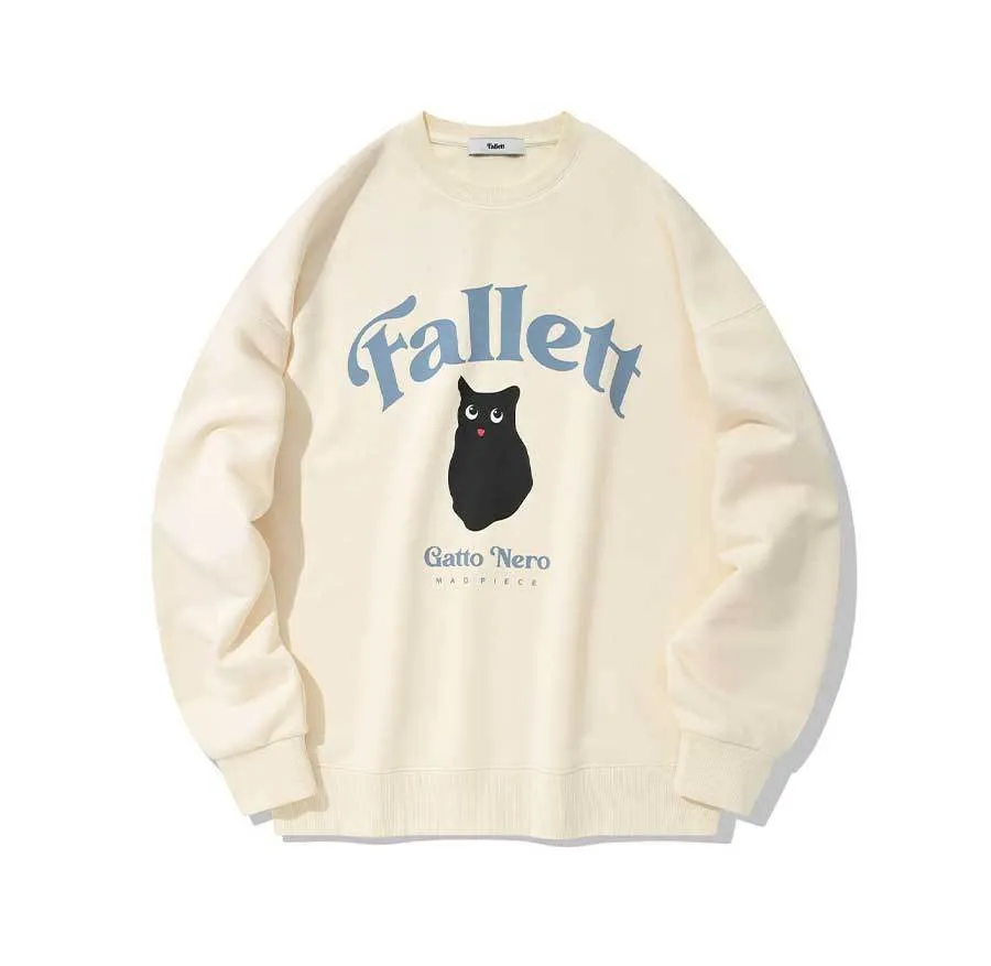 Fallett  |Unisex Street Style Long Sleeves Plain Cotton Oversized Logo