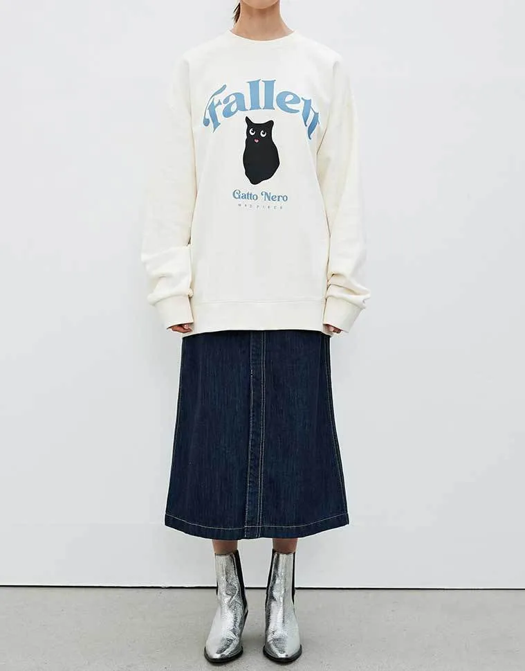 Fallett  |Unisex Street Style Long Sleeves Plain Cotton Oversized Logo