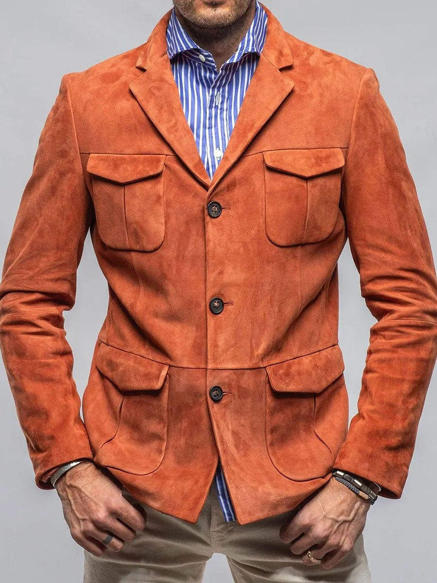 Fashion Multi-Pocket Suede Jacket