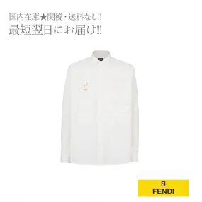 FENDI  |Street Style Long Sleeves Cotton Logo Luxury Shirts