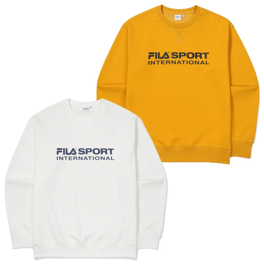 FILA  |Unisex Street Style Long Sleeves Plain Cotton Logo