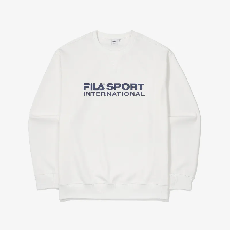 FILA  |Unisex Street Style Long Sleeves Plain Cotton Logo