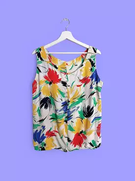 Floral Graphic Print Vest Top