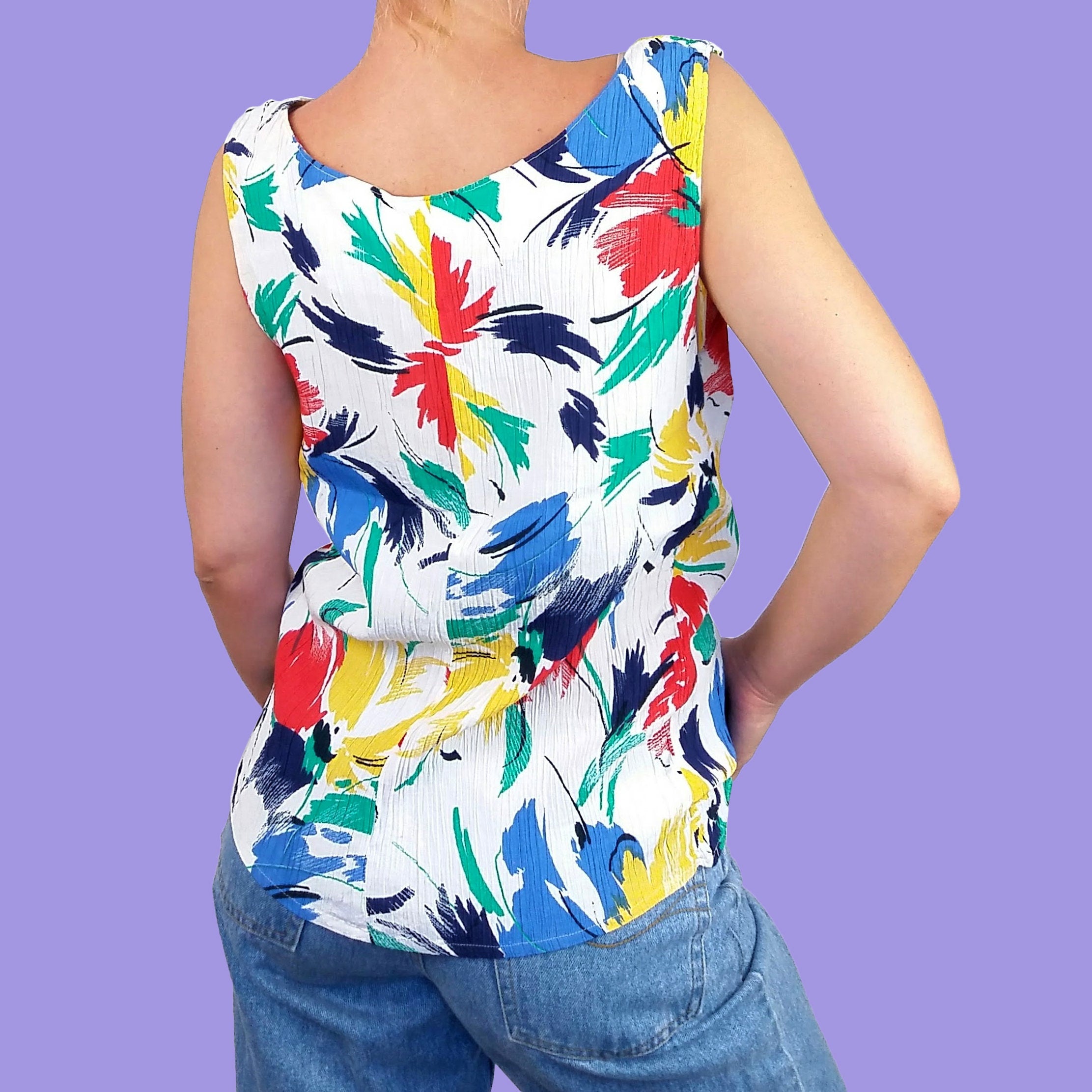 Floral Graphic Print Vest Top