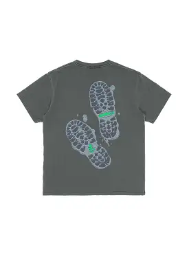 Footprints Pigment Dyed T-shirt Grey