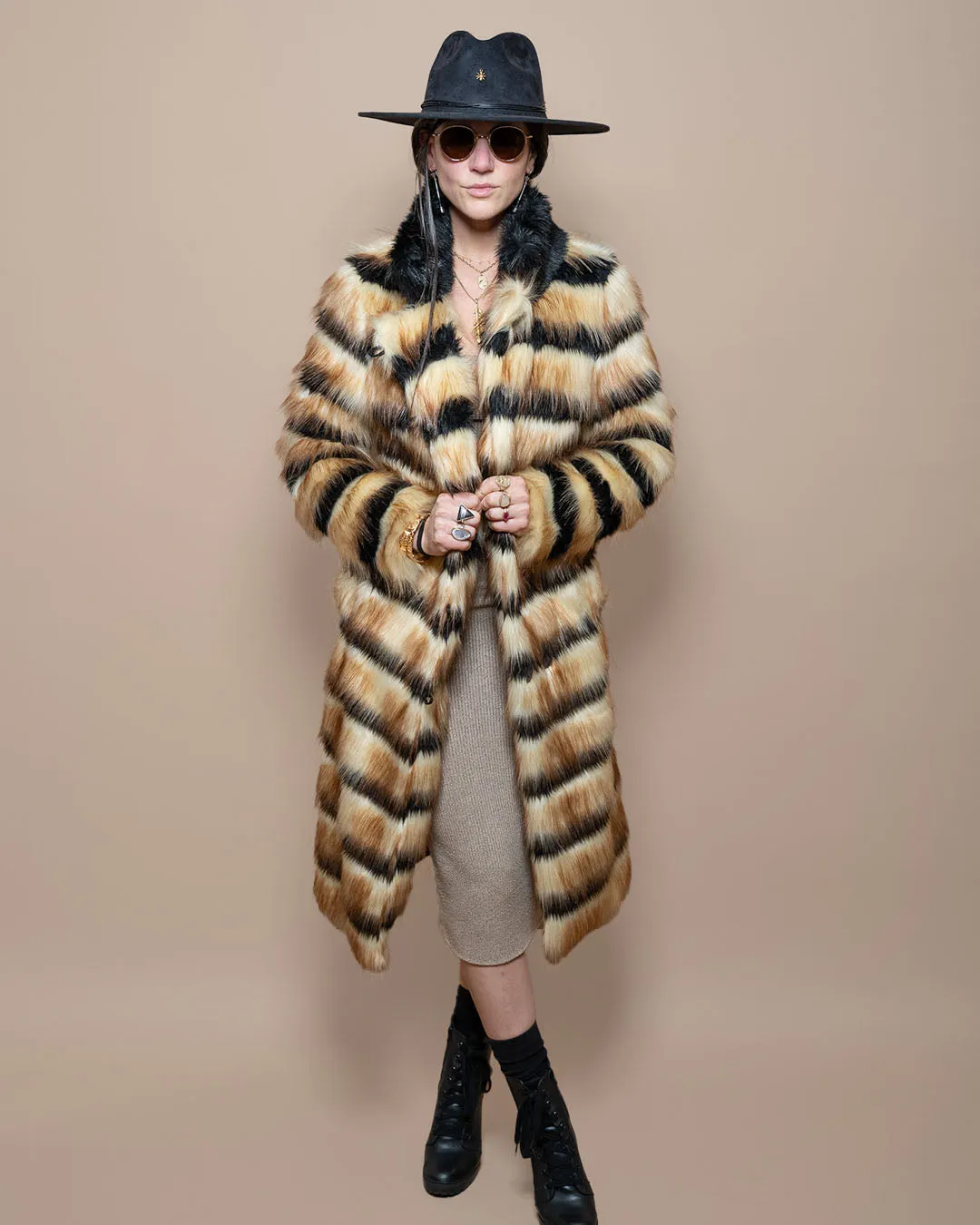 Gazelle Collector Edition Faux Fur Calf Length Coat | Women's