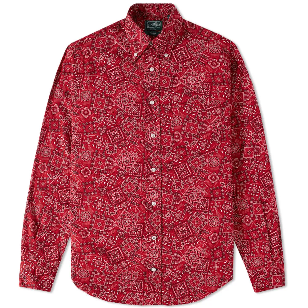 Gitman Vintage Bandana Print ShirtRed