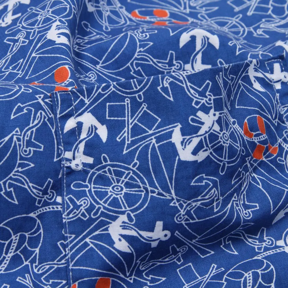 Gitman Vintage Nautical Print ShirtBlue